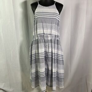 🛍 6 for $35 • NWT A New Day Blue Striped Cinch Waist Sleeveless Midi Dress